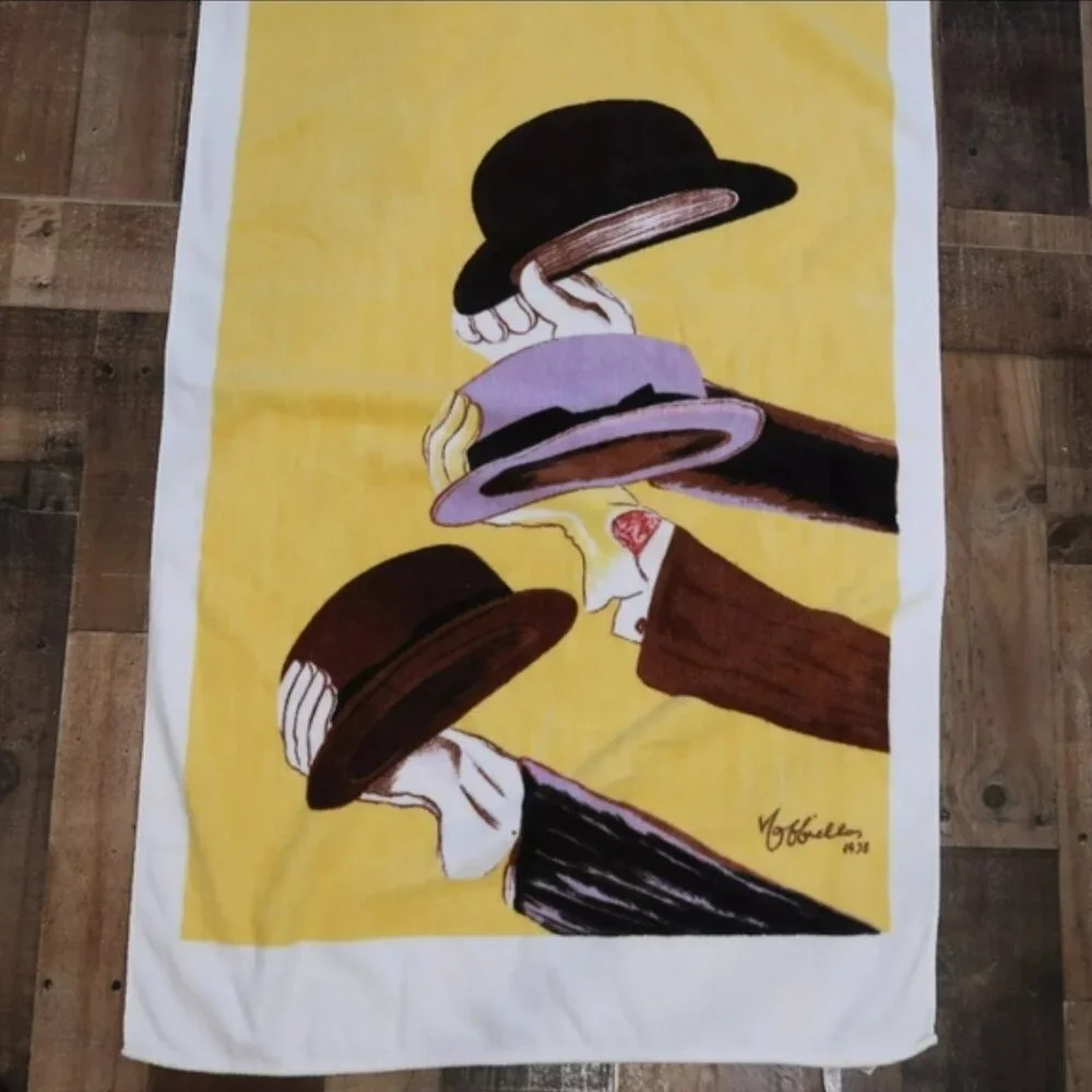 Mossant Hats by Leonardo Cappiello Beach Towel Deco Graphics Florida